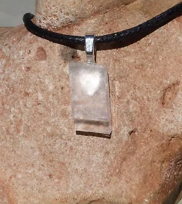 Optical Calcite Aka Iceland Spar Free Form Crystal Stone Pendant Necklace • £19.30