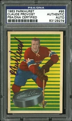 1963 Parkhurst 95 Claude Provost Psa/dna Autograph Hq Signed 9 Stanley Cups Habs • $1000