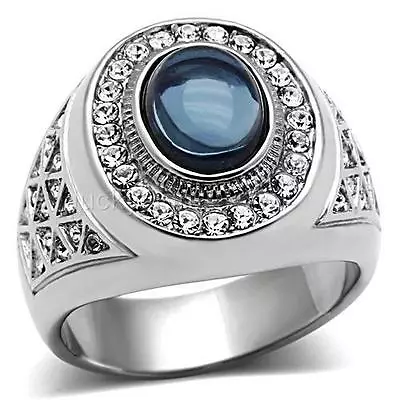 316 1.0CT MENS DIAMOND SIMULATED SAPPHIRE RING Size 8-14 You Choose • $30.99