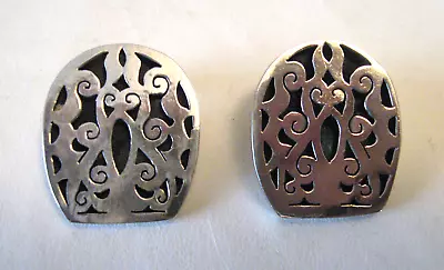 Mexican Silver Pierced Cufflinks • $35