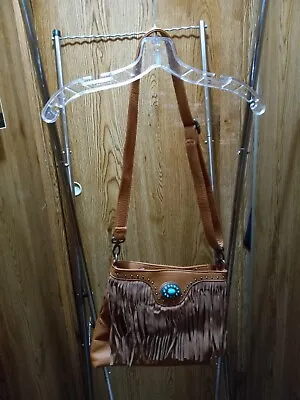 Trinity Ranch Fringe Leather Purse Lots Of Zipper Compartments By Montana West • $80