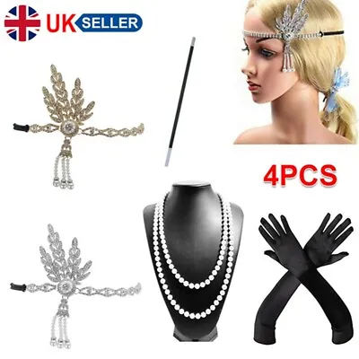 1920'S Ladies Gatsby Fancy Dress Accessories Flapper Charleston Girl Costume Set • £9.99