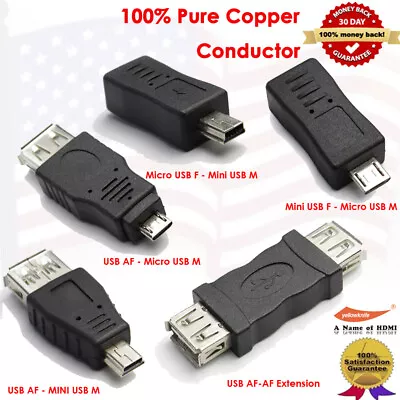 USB 2.0 Adapter Coupler Male To Male Female To Femal Mini USB Micro USB ALL • $6.64