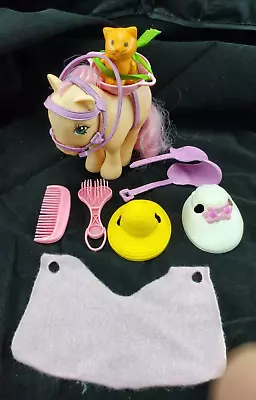 My Little Pony G1 1983 Pretty Parlor Accessories With Peachy Pony Cat Saddle+ • $14.99