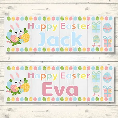 2 Personalised Easter Bunny Banners - Any Name - Any Message • £3.19