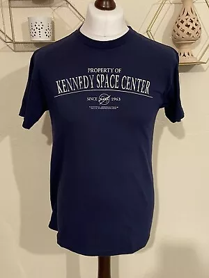 Vintage Kennedy Space Center T Shirt Mens Medium Blue NASA Space Shuttle 90s • £3.99