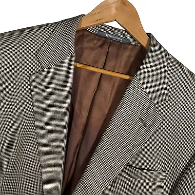 Mens 46L Hickey Freeman Sport Coat Luxury Blend Houndstooth Blazer Sport Coat • $37.99