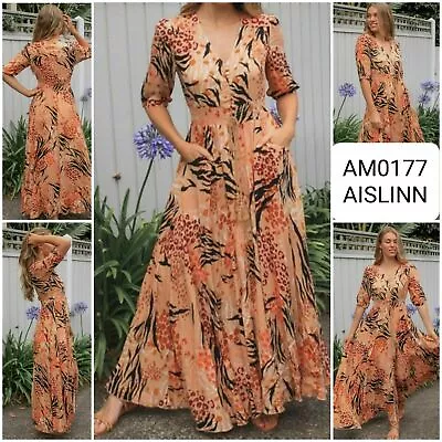 Avamia Bohemian Style Maxi Dress   'aislin Am0177'   Sizes 8 10 12 14 16 • $79.95