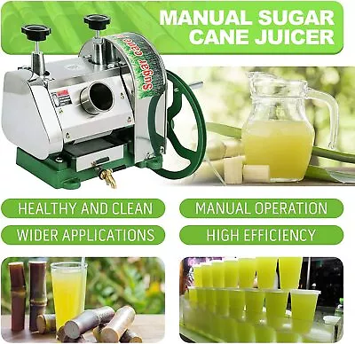 50kg/h Manual Sugar Cane Press Juicer Juice Machine Commercial Extractor Mill US • $210.89