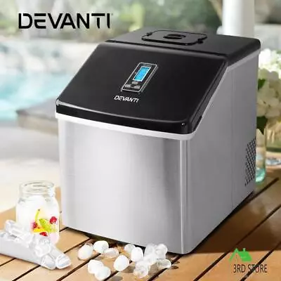 Devanti 3.2L Portable Ice Maker Commercial Ice Cube Machine Stainless Steel • $202.50