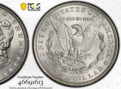 1887 Morgan Silver Dollar Ms63 With Die Clash Ring And Die Clash Error By Wing • $125