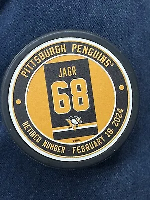 Jaromir Jagr Jersey Retirement Puck  2-18-24 Penguins Kings Very Rare • $39.99