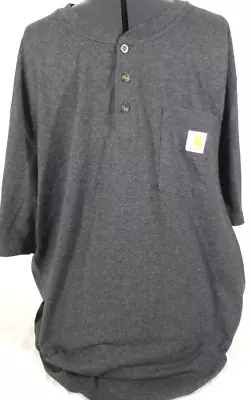 Carhartt-Mens Henley Loose-Fit Heavyweight Pocket T-Shirt-XL Extra Large-Gray • $17.09