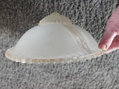 ANTIQUE Vintage Glass 3 Chain Ceiling Light Fixture Shade Cover White Clear  • $44