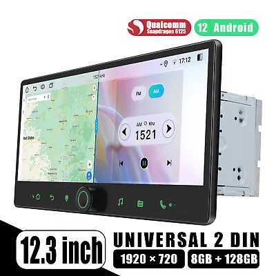 JOYING 12.3  Double Din Bluetooth CarPlay GPS Navigation With Volume Knob 8+128G • £421.89