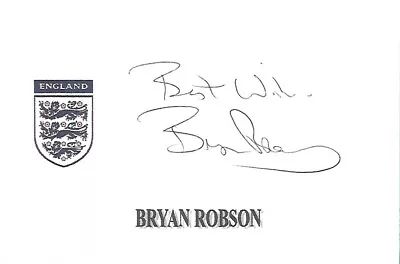 Bryan Robson Man Utd & England Football Legend Autographed Signed Card + COA • £14.99