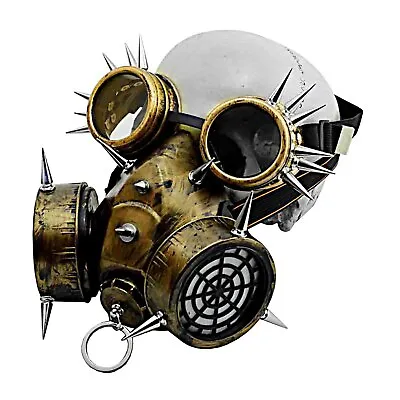 £12.91 • Buy Gold Steampunk Gas Mask Goggles Women/Men Cosplay Halloween Costume Props