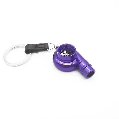 Purple Turbo Keychain Metal Spinning Turbocharger Mini Key Ring For Gift • $8.54