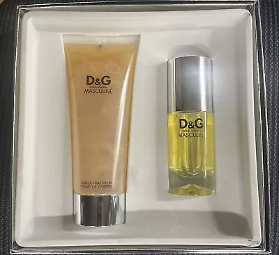 D & G Masculine Dolce Gabbana Eau De Toilette Spray 1.7 Oz & 6.7 Shower Gel Set • $225