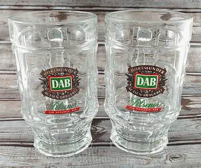 2) DAB Pilsener Dortmunder 0.5L (24 Oz) German Glass Beer Mugs Steins SQHM • $11.69