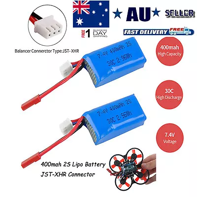$31.33 • Buy  2X 7.4V 400mAh 2S LiPo Battery 30C JST Plug Micro FPV Racing Drone EMAX BabyHaw
