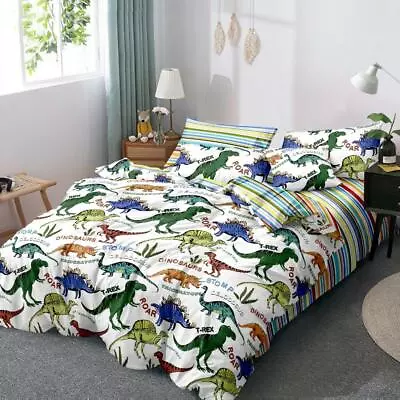$39 • Buy Single/KS/Double/Queen/King Kids/Boys/Girls Soft Quilt/Duvet Cover Set-Dinosaur 