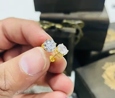 2.00 Ct. Real Lab Grown Diamond Studs Earrings In 14k Yellow Gold EF VS By • $908.70