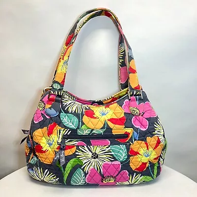 Vera Bradley Retired Jazzy Blooms Floral Dual Strap 7 Pkt LG Handbag Tote Purse • $19.99