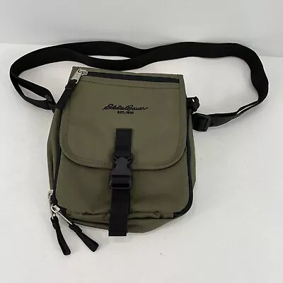 Eddie Bauer Crossbody Travel Bag Small Adjustable Shoulder Olive Green Ripstop • $21.97