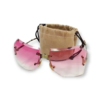 Vintage 1960s 70s Foldable Collapsing Rose Pink Sunglasses Elton John?  • $15.99