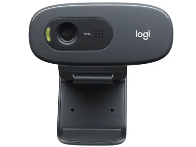 Logitech C270 Webcam Widescreen HD 720p Video Calls Black Built-in Noise-Reduce • $45