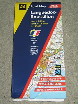 France: AA Road Map Of Languedoc & Roussillon - 1:180000 - 2003 Edition • £1.39