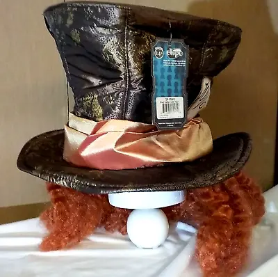 Disney MAD HATTER Satin Brocade Hat WITH HAIR Adult Size L Adjustable NEW Tags • $21.55