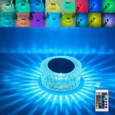 LED Crystal Table Lamp Night Light RGB Touch Control Atmosphere Bedside Bar Lamp • $7.99