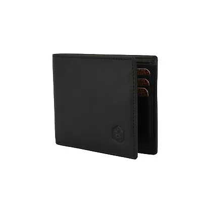 Vera Pelle Italian Leather Black Mens Wallet 6 Card + 2 Money Slot MADE IN ITALY • $89