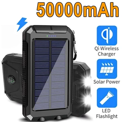$26.96 • Buy Power Solar 50000mAh  Bank Charger Portable 2USB LED Battery For Mobile Phone