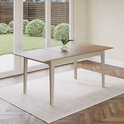 Large Dove Grey Extendable Dining Table With Solid Oak Top - Seats 4-6 -  ADE007 • £229.92