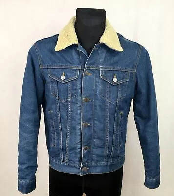 ROCKY MENS SHERPA FAUX FUR DENIM JACKET Size M • $39.88