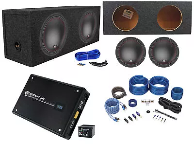 (2) MTX 5510-44 10  1600w Car Subwoofers+Sealed Sub Box+Mono Amplifier+Amp Kit • $469.80