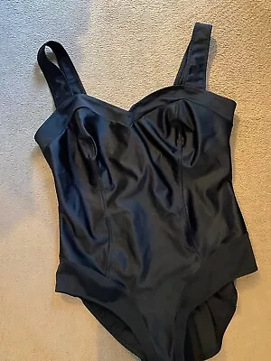 Vintage Triumph Black Swimsuit Size 24 Comes Up Small 18-20 Classic Pin Up 50s • £4.99