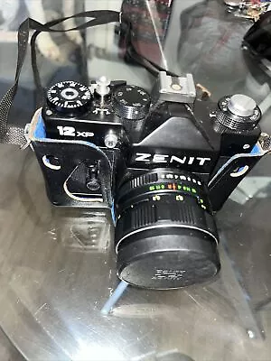Black KMZ Zenit 12XP Film SLR Camera With Helios Lens • £20.99