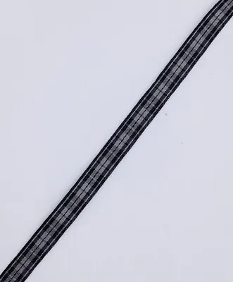 Highland Black & Grey Tartan Ribbon~Choice Of Lengths/Widths~Free Postage • £3.15