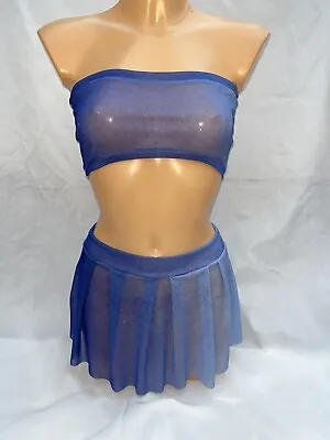 £20 • Buy Glittery Mesh Ombré Boob Tube Skirt Rave Pole Festival Dance Outfit Wear Size 8