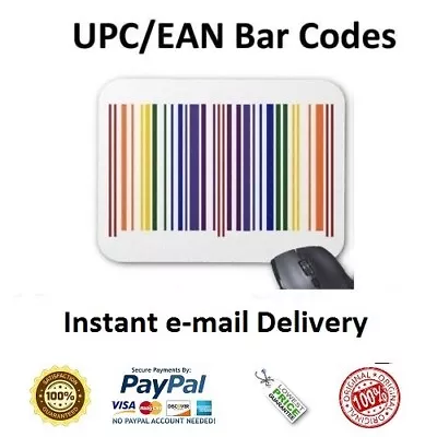 100000 Pcs 13 Digits Unique Barcodes Product ID Numbers UPC EAN CODES • £321.70