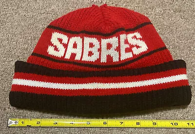 Vintage 80s Buffalo Sabres NHL Hockey Winter Beanie Knit Cap OSFA • $39.99