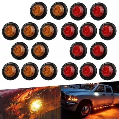 20PCS Red/Amber LED Clearance Side Marker Light Bulbs Boats Trailer Pickup Clear • $16.98