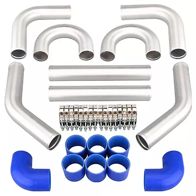 2.5 In Universal Aluminum Turbo Intercooler Elbow Pipe Kit +Silicone Hose+Clamp • $95.59