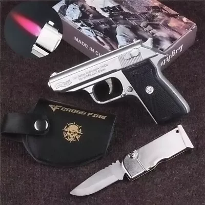 £33.45 • Buy Torch Lighter Walther PPK With Knife Gas Turbo Gun Refillable Jet Flame Pistols
