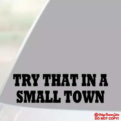 Try That In A Small Town - Vinyl Decal Sticker Car Window Bumper American Pride • $2.99