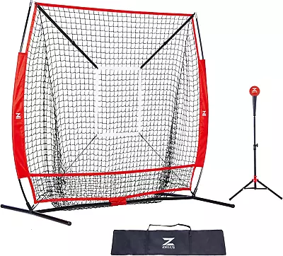 ZELUS Baseball Net Kit With Tee And Strike Zone 5x5ft Softball Training Equipm • $102.77